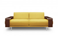 
Fabric & Hide leather details: Mustard fabric -  Brown leather