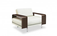
Fabric & Hide leather details: White fabric -  Brown leather
