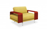 
Fabric & Hide leather details: Mustard fabric - Bulgarian Red leather