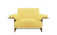 
Fabric & Hide leather details: Mustard fabric -  Brown leather