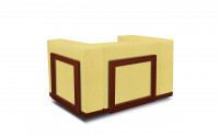 
Finishing combinations: Mahogany structure - Mustard  fabric
